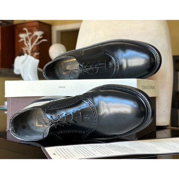 Vtg Men's Johnston & Murphy Black BILTRITE Polished Leather Oxford Dress Shoes - Picture 6 of 12